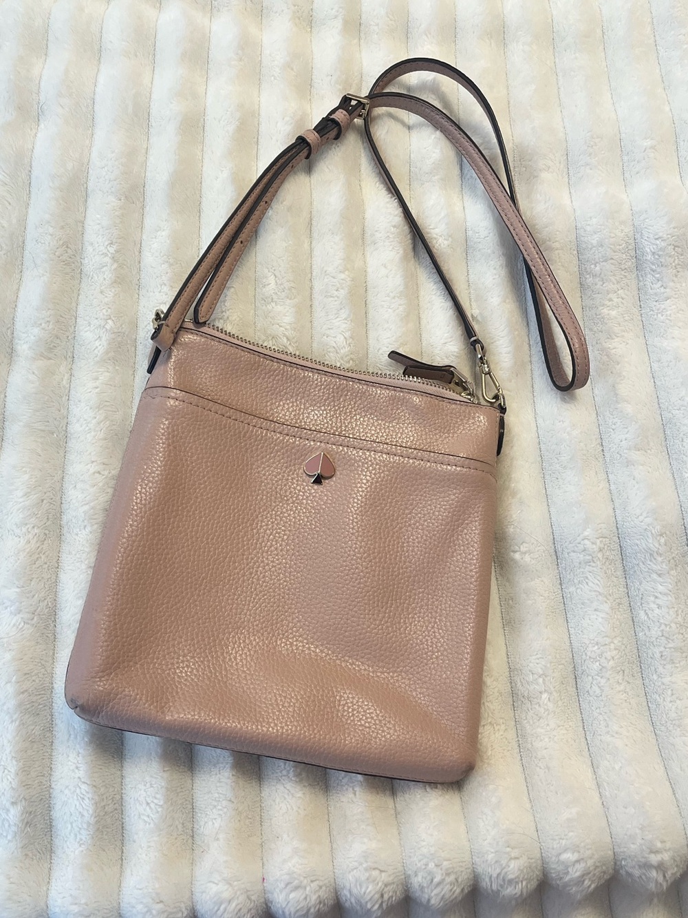 kate spade Blush Pink Pebbled Leather Crossbody Bag